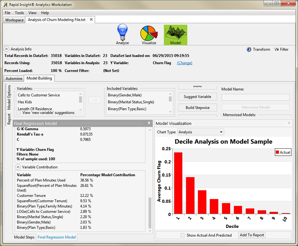 screenshot of Rapid Insight Construct